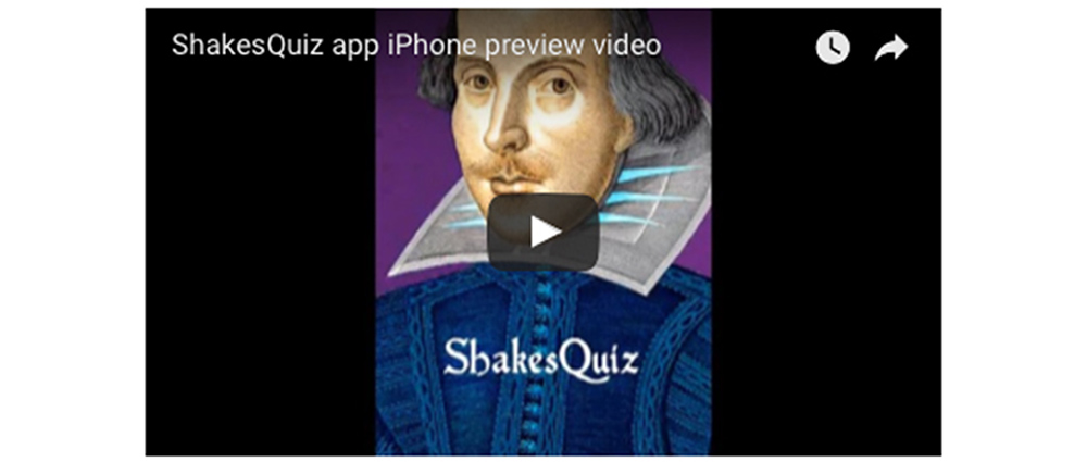 ShakesQuiz app iPhone preview video on YouTube